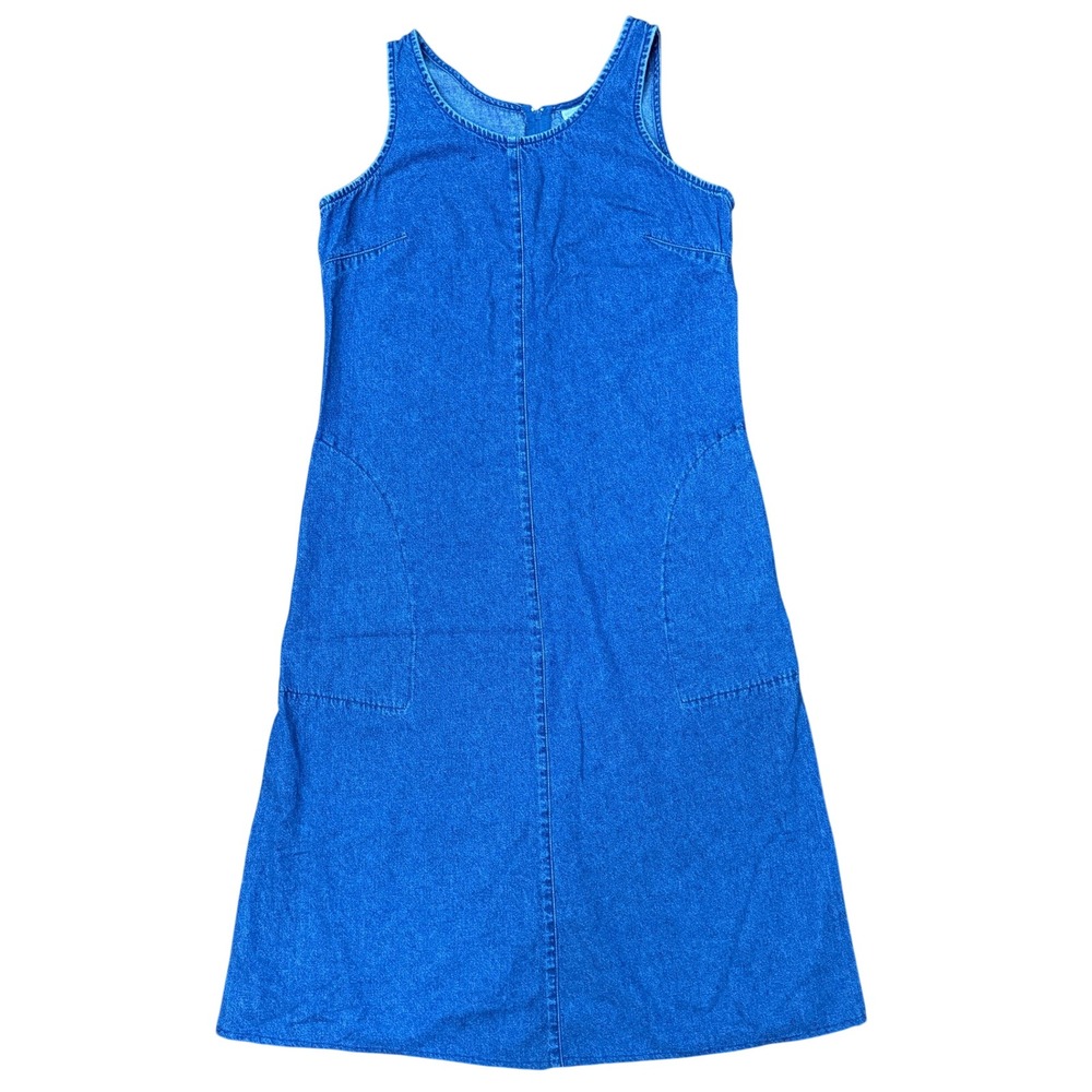 Vintage Liz Claiborne Villager Sport Sleeveless Denim Tank Midi Dress